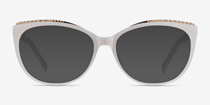 Brilliance White AcetateEyeglass Frames from EyeBuyDirect, with Tinted Lenses
