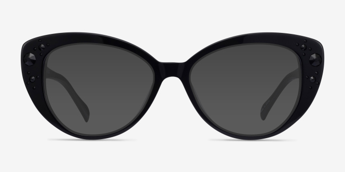 Diamond Black AcetateEyeglass Frames from EyeBuyDirect, with Tinted Lenses