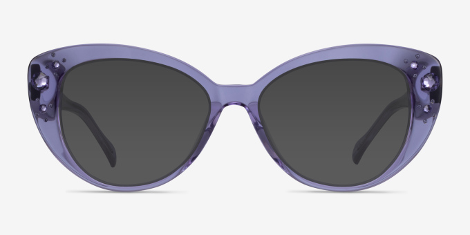 Diamond Clear Purple AcetateEyeglass Frames from EyeBuyDirect, with Tinted Lenses