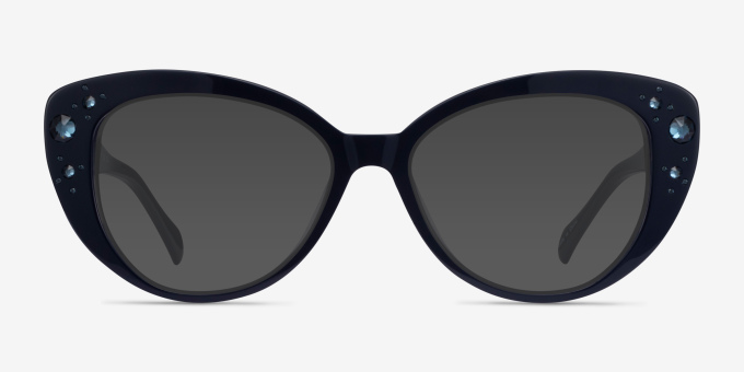 Diamond Navy AcetateEyeglass Frames from EyeBuyDirect, with Tinted Lenses