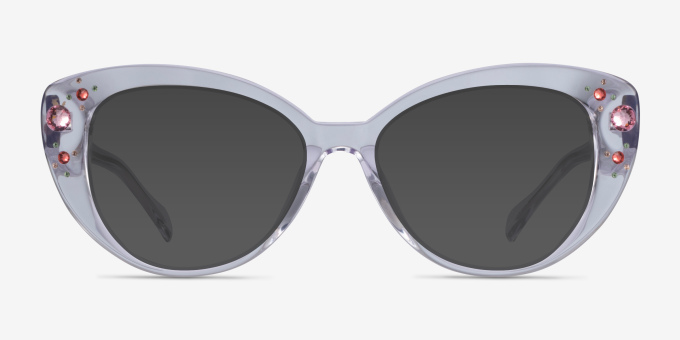 Diamond Clear AcetateEyeglass Frames from EyeBuyDirect, with Tinted Lenses