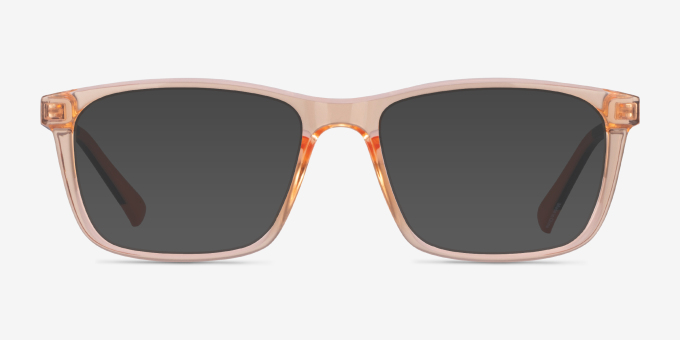 Brad Clear Orange Black PlasticEyeglass Frames from EyeBuyDirect, with Tinted Lenses
