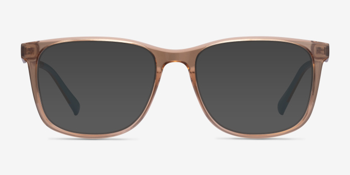 Freeze Clear Brown PlasticEyeglass Frames from EyeBuyDirect, with Tinted Lenses