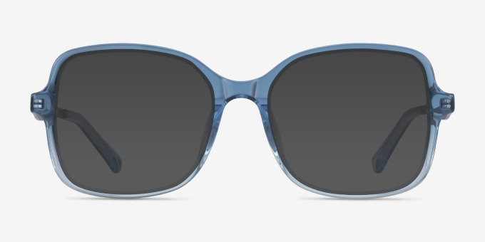 Clematis Clear Blue AcetateEyeglass Frames from EyeBuyDirect, with Tinted Lenses