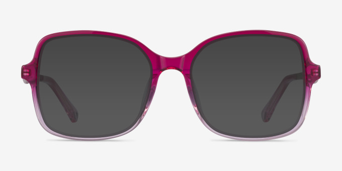 Clematis Clear Pink AcetateEyeglass Frames from EyeBuyDirect, with Tinted Lenses
