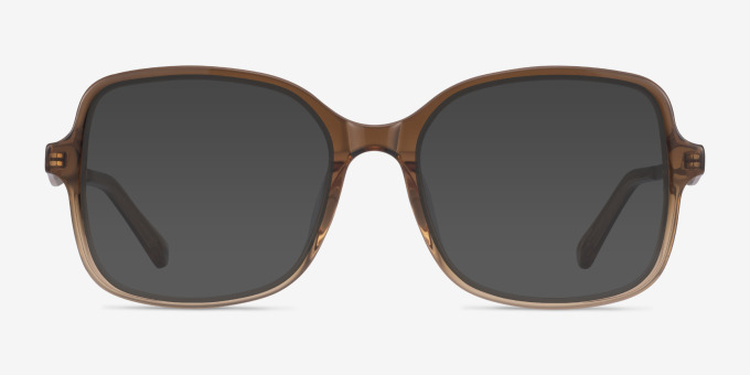 Clematis Clear Brown AcetateEyeglass Frames from EyeBuyDirect, with Tinted Lenses