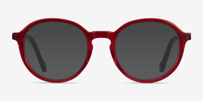 Happy Clear Red Navy AcetateEyeglass Frames from EyeBuyDirect, with Tinted Lenses