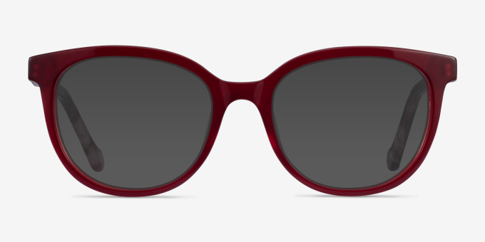Popcorn Red Floral AcetateEyeglass Frames from EyeBuyDirect, with Tinted Lenses
