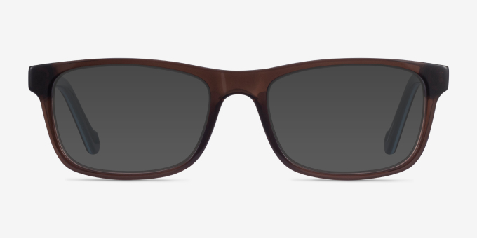 Scuba Brown Blue AcetateEyeglass Frames from EyeBuyDirect, with Tinted Lenses