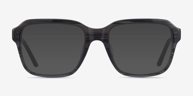 Neat Striped Gray AcetateEyeglass Frames from EyeBuyDirect, with Tinted Lenses