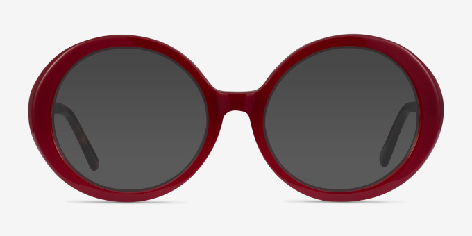 Voila Burgundy Tortoise AcetateEyeglass Frames from EyeBuyDirect, with Tinted Lenses