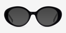 Bree Noir Acétate Montures de lunettes de vue d'EyeBuyDirect, with Tinted Lenses