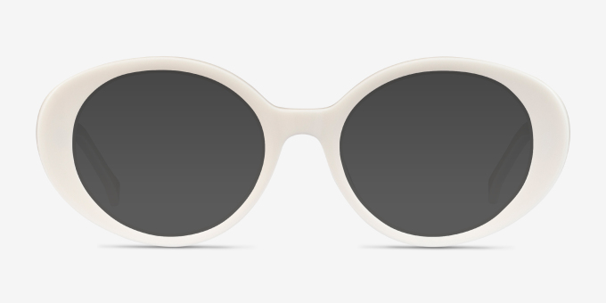 Bree Oval White Glasses for Women | Eyebuydirect