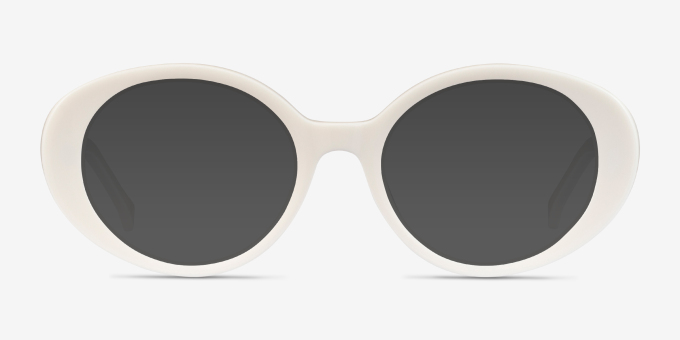 Bree White AcetateEyeglass Frames from EyeBuyDirect, with Tinted Lenses