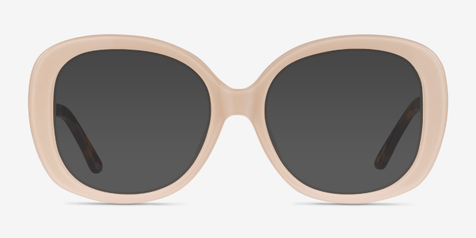 Tess Cream & Tortoise AcetateEyeglass Frames from EyeBuyDirect, with Tinted Lenses