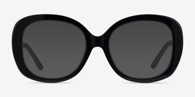 Tess Noir AcétateMontures de lunettes de vue d'EyeBuyDirect, Avec des Verres Teintés