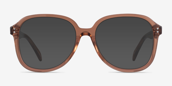 Tripp Clear Brown AcetateEyeglass Frames from EyeBuyDirect, with Tinted Lenses