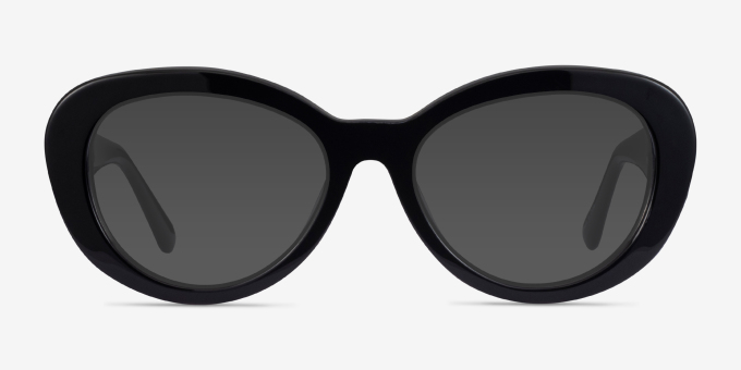 Dahlia Black AcetateEyeglass Frames from EyeBuyDirect, with Tinted Lenses