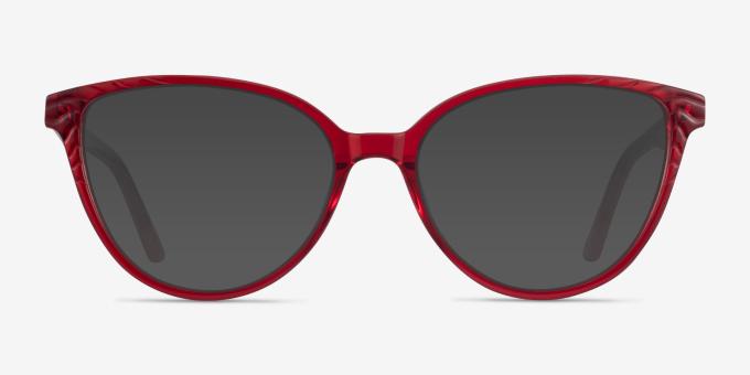 Wonder Clear Red Pink AcetateEyeglass Frames from EyeBuyDirect, with Tinted Lenses