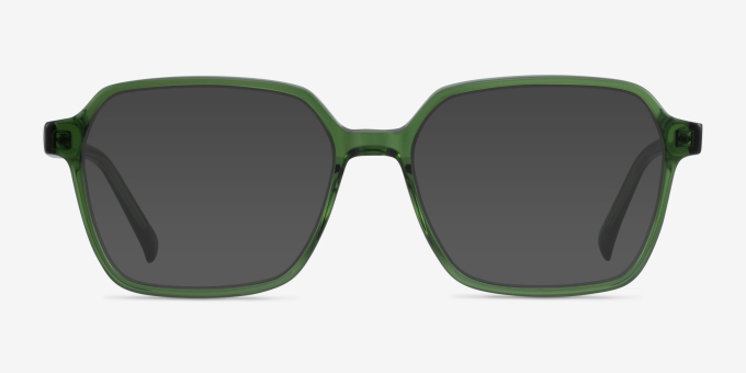 Bucolic Clear Green Alternative MaterialsEyeglass Frames from EyeBuyDirect, with Tinted Lenses