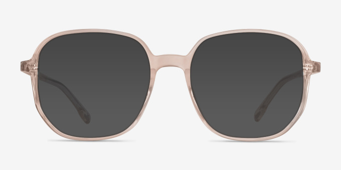 Natural Champagne Alternative MaterialsEyeglass Frames from EyeBuyDirect, with Tinted Lenses