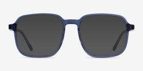Ozone Clear Blue Acétate Montures de lunettes de vue d'EyeBuyDirect, with Tinted Lenses