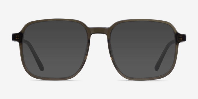 Ozone Clear Dark Green Alternative MaterialsEyeglass Frames from EyeBuyDirect, with Tinted Lenses
