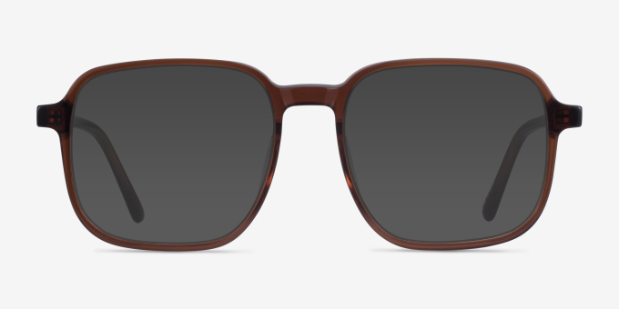 Ozone Clear Brown Alternative MaterialsEyeglass Frames from EyeBuyDirect, with Tinted Lenses
