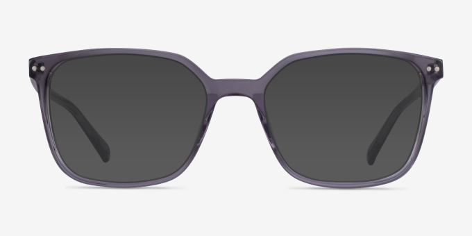 Conscious Clear Gray Alternative MaterialsEyeglass Frames from EyeBuyDirect, with Tinted Lenses