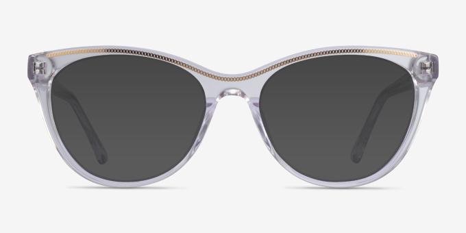 Felicity Clear Gold AcetateEyeglass Frames from EyeBuyDirect, with Tinted Lenses