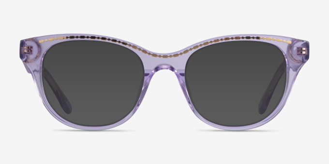 Arcady Clear Purple Gold AcetateEyeglass Frames from EyeBuyDirect, with Tinted Lenses