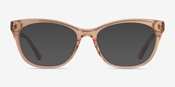 Arabesque Clear Orange Gold AcetateEyeglass Frames from EyeBuyDirect, with Tinted Lenses