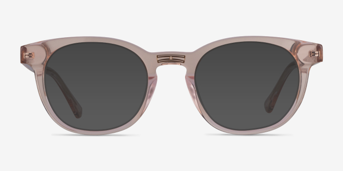 Hoop Clear Pink Gold AcetateEyeglass Frames from EyeBuyDirect, with Tinted Lenses