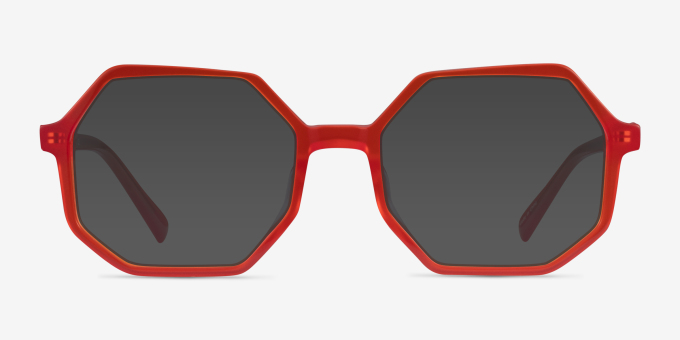 Glister Iridescent Red AcetateEyeglass Frames from EyeBuyDirect, with Tinted Lenses