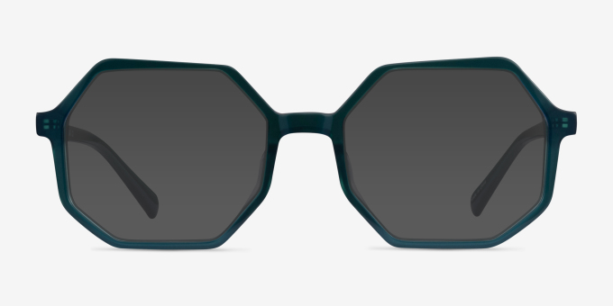 Glister Iridescent Dark Green AcetateEyeglass Frames from EyeBuyDirect, with Tinted Lenses