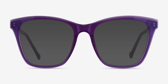 Luminescence Iridescent Purple AcetateEyeglass Frames from EyeBuyDirect, with Tinted Lenses