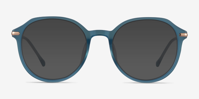 Original Round Iridescent Blue Glasses for Women | Eyebuydirect