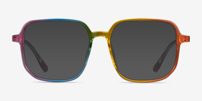 Bright Rainbow PlasticEyeglass Frames from EyeBuyDirect, with Tinted Lenses