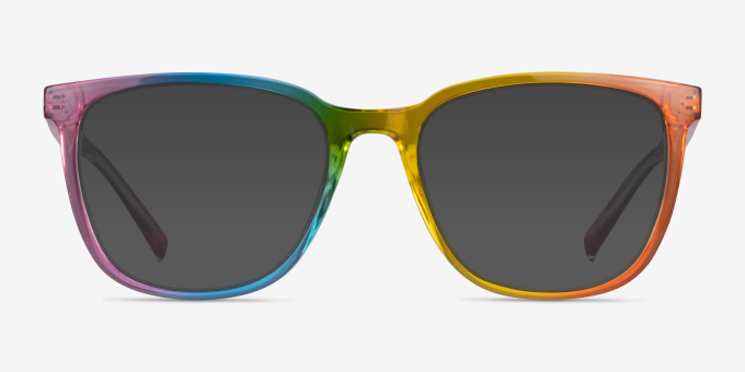 Optimist Rainbow PlasticEyeglass Frames from EyeBuyDirect, with Tinted Lenses