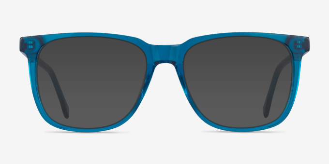Latitude Square Clear Blue Full Rim Eyeglasses | Eyebuydirect
