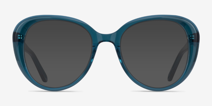 Peony Clear Teal AcetateEyeglass Frames from EyeBuyDirect, with Tinted Lenses