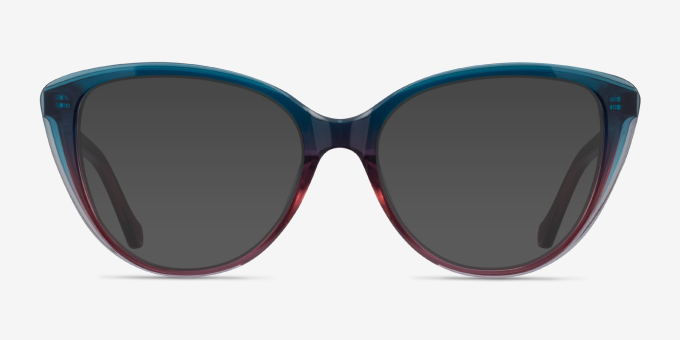 Destin Blue Burgundy AcetateEyeglass Frames from EyeBuyDirect, with Tinted Lenses