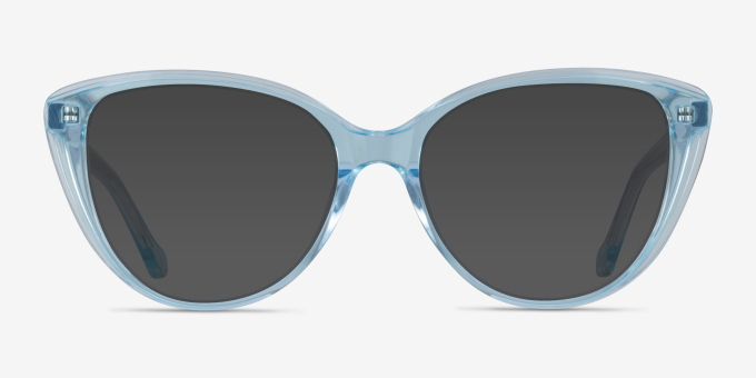 Destin Clear Blue AcetateEyeglass Frames from EyeBuyDirect, with Tinted Lenses