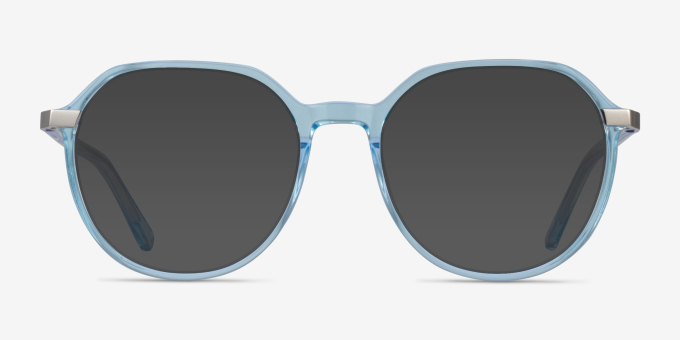 Niagara Clear Blue AcetateEyeglass Frames from EyeBuyDirect, with Tinted Lenses