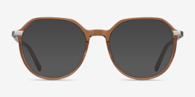 Niagara Clear Brown Acétate Montures de lunettes de vue d'EyeBuyDirect, with Tinted Lenses