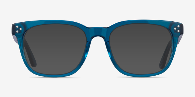 Adriatic Clear Blue AcétateMontures de lunettes de vue d'EyeBuyDirect, Avec des Verres Teintés