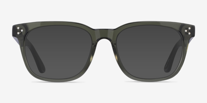 Adriatic Clear Khaki Green AcetateEyeglass Frames from EyeBuyDirect, with Tinted Lenses