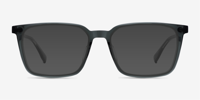 Basic Clear Gray Black AcetateEyeglass Frames from EyeBuyDirect, with Tinted Lenses