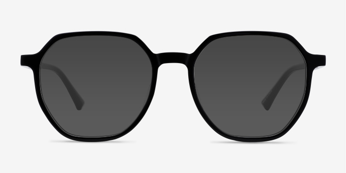 Tiki Black AcetateEyeglass Frames from EyeBuyDirect, with Tinted Lenses