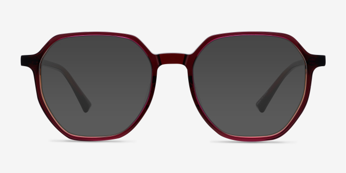 Tiki Brown Pink AcetateEyeglass Frames from EyeBuyDirect, with Tinted Lenses